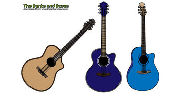 Acoustic guitars free vector