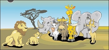 Ai Format, Keyword: Cute Animals, Lions, Giraffes, Elephants, Rhinoceroses, Horses, Deer