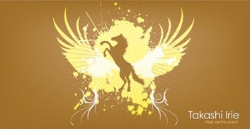 Animals horse wings splatter abstract