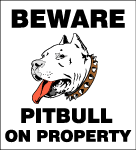 Beware Pitbull Vector Sign