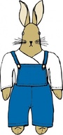 Bunny In Overalls Front View clip art