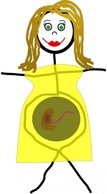 Cartoon Drawing Of Pregnant Woman clip art