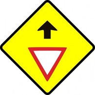 Caution Give Way Sign clip art