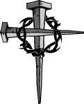Cross Of Nails With Thorn Vector