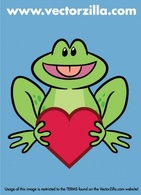 Cute Frog Holding a Heart