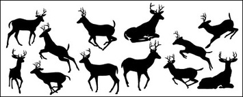 Deer silhouettes vector material