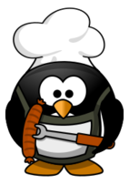 Grilling penguin