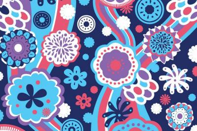 Groovy Floral Vector Pattern