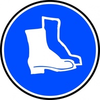 Mandatory Feet Protection Hard Boots clip art