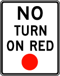 No Turn On Red Sign Vector Sign