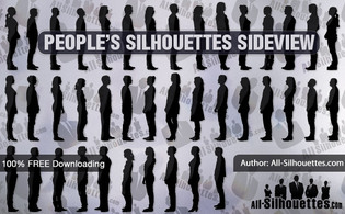 People silhouettes sideview
