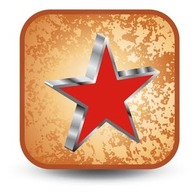 Red Star - Vector Button