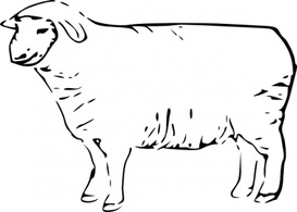 Single Sheep clip art