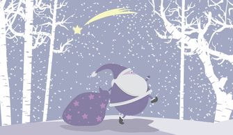 Snow vector christmas illustration with santa