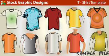 T-shirt template free vector pack