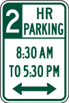 Two Hour Parking Vector Sign