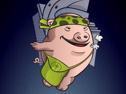 Urban Pig Cartoon