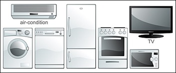 Vector material commonly used household electrical appliances